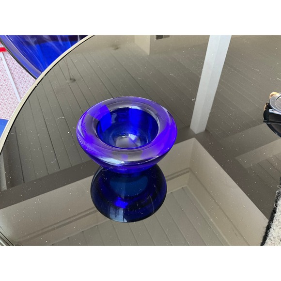 ViNtAgE Cobalt Blue 🔵Crystal Glass Votive Tealight Czech Republic - Picture 7 of 11